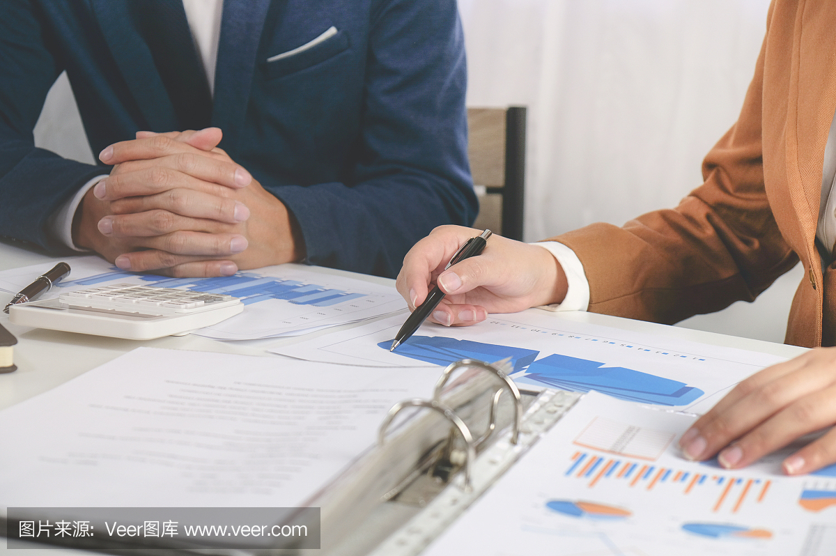 商務(wù)主管在辦公室進(jìn)行業(yè)績(jī)銷售的咨詢談判會(huì)議。